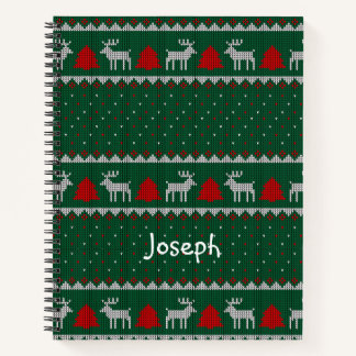 Carnet de Noël rouge et vert Arbre de Noël
