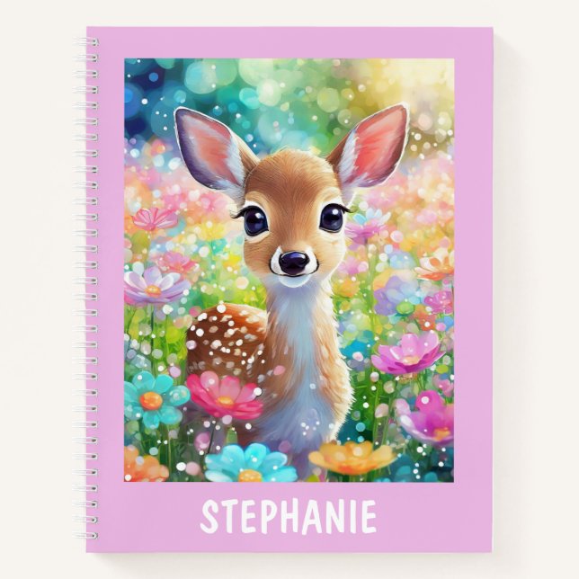 Carnet de nom de fille personnalisé animal familie (Devant)