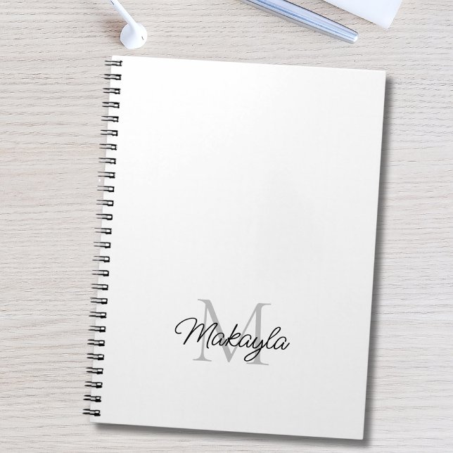 Carnet de nom de monogramme personnalisé moderne (Créateur téléchargé)