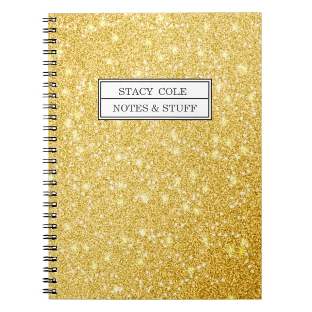 Carnet de nom personnalisé Cute Faux Parties scint (Devant)