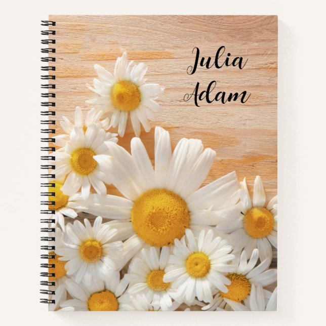 Carnet de nom personnalisé Fleurs sauvages aquarel (Devant)