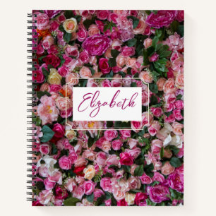 Carnet de nom personnalisé Pink Rose Rose Rose