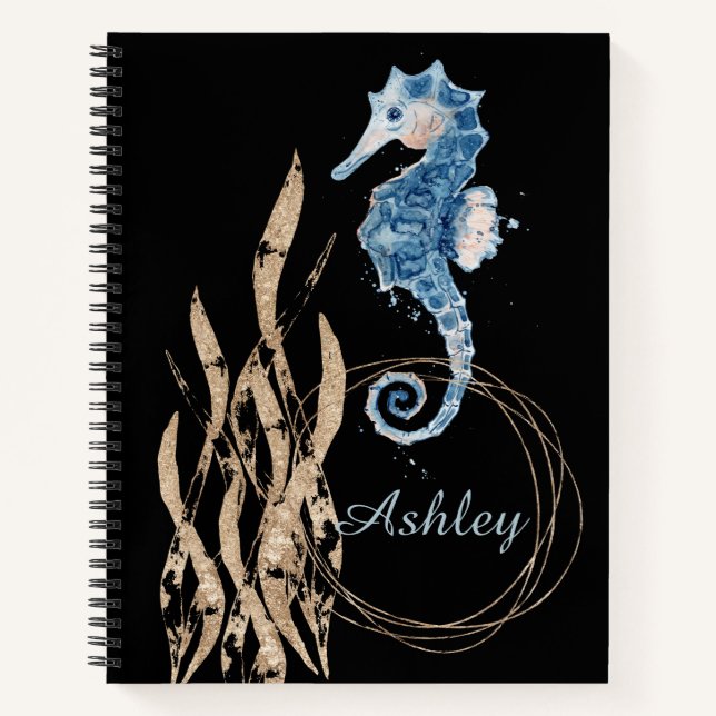 Carnet de nom personnalisé Seahorse (Devant)