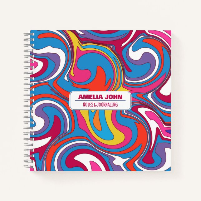 Carnet de nom psychédélique Super Retro les années (Devant)