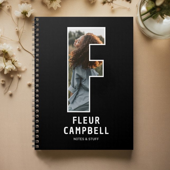 Carnet de notes à monogramme photo « F » moderne (Créateur téléchargé)