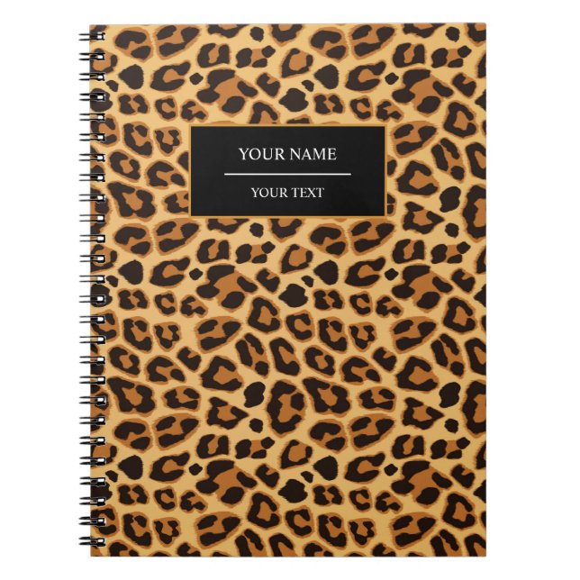 Carnet de notes à motif peau d'animal léopard (Devant)
