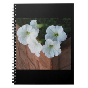 Carnet de notes à spirale avec de beaux pétunias