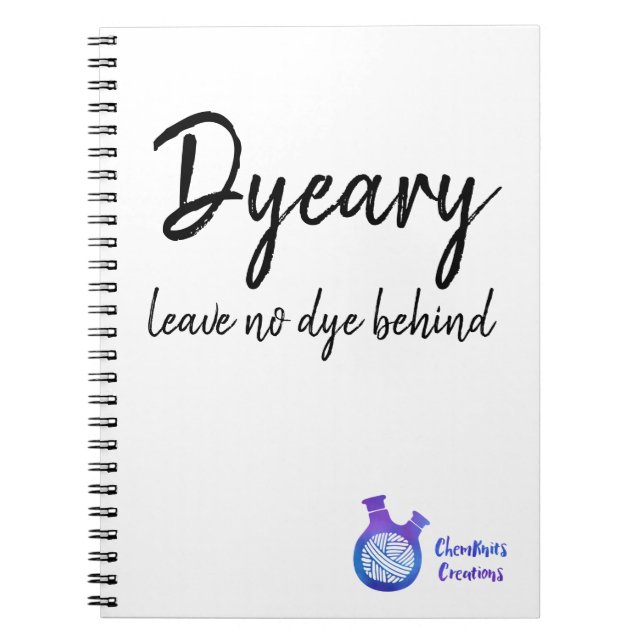 Carnet de notes à spirale de ChemKnits "Dyeary" (Devant)