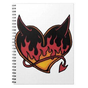 Carnet de notes à spirale de coeur de diable
