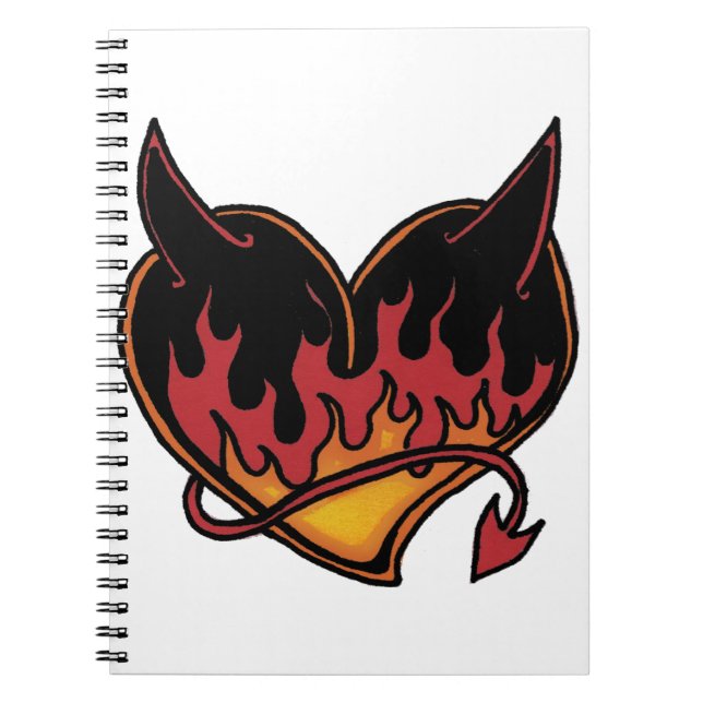 Carnet de notes à spirale de coeur de diable (Devant)