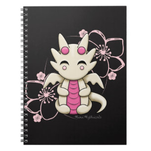 Carnet de notes à spirale de dragon rose de Kawai