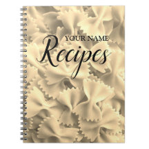 Carnet de notes à spirale de farfalle de pâtes de