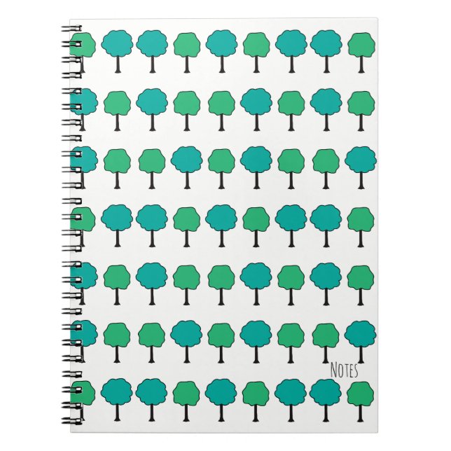 Carnet de notes à spirale de petits arbres (Devant)