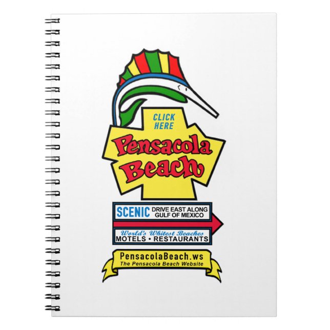 Carnet de notes à spirale de signe de plage de (Devant)
