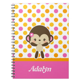 Carnet de notes à spirale de singe de douceur de