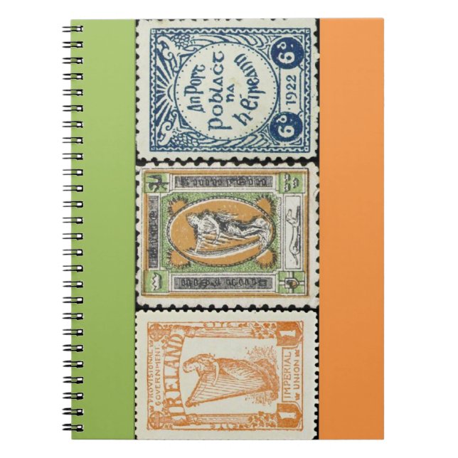 Carnet de notes à spirale de timbre de l'Irlande (Devant)
