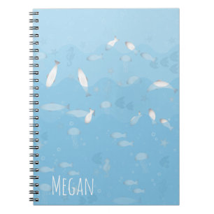 Carnet de notes à spirale d'océan bleu