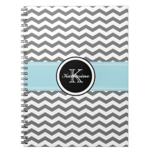 Carnet de notes à spirale gris de Chevron de