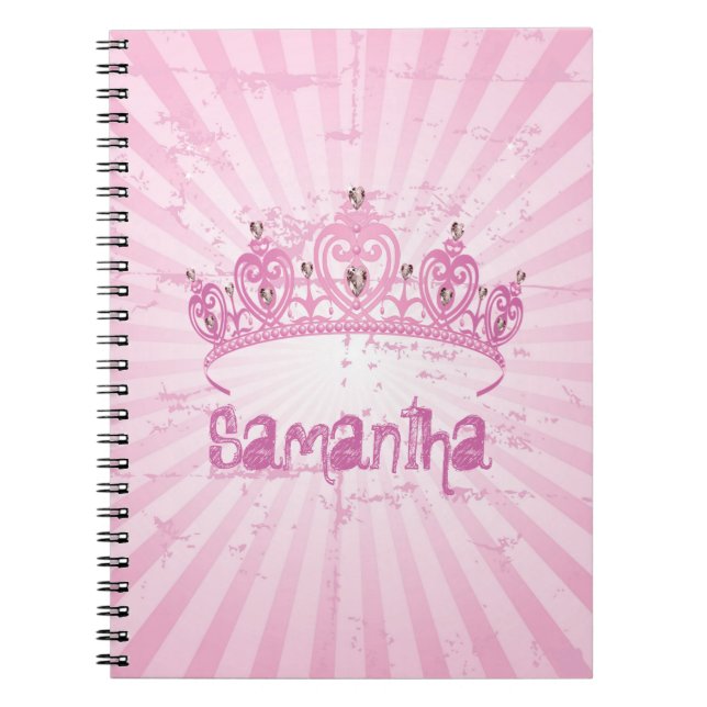 Carnet de notes à spirale rose de princesse Crown (Devant)