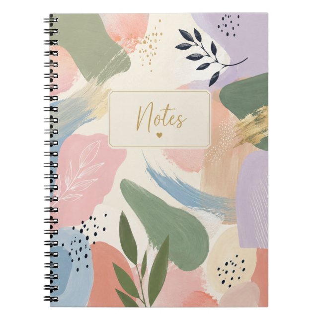 Carnet de notes abstraites pastel  (Devant)