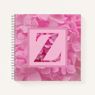 Carnet de notes Alphabet floral rose Lettre "Z"
