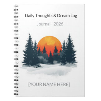 Carnet de notes aquarelle personnalisé de forêt hi