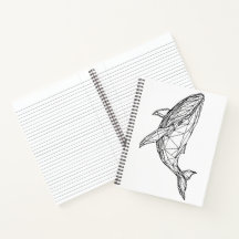 Carnet de notes baleine géométrique minimaliste