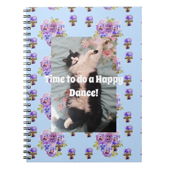 Carnet de notes de danse heureuse de chat smoking  (Devant)