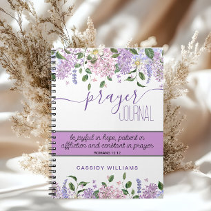 carnet de notes de prière aux fleurs de lavande