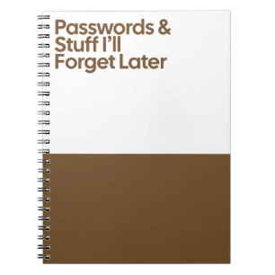Carnet de notes drôle pour les mots de passe