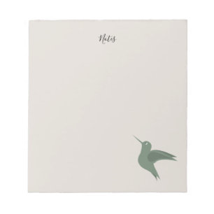 carnet de notes élégant colibri vert olive rustiqu
