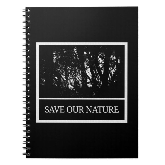 Carnet de notes en noir/blanc - Thème protection d (Devant)