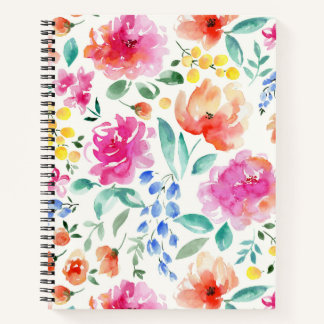 carnet de notes en spirale du jardin fleuri