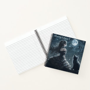 Carnet de notes en spirale Princesse sombre et cha