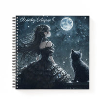 Carnet de notes en spirale Princesse sombre et cha