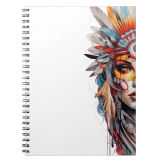 Carnet de notes femme aquarelle tribale boho