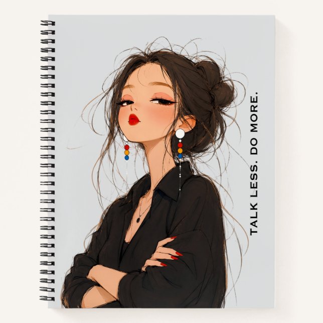 Carnet de notes Fille Attitude Esthétique Parle mo (Devant)