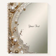Carnet de notes Fleurs Blanches Modernes Perles