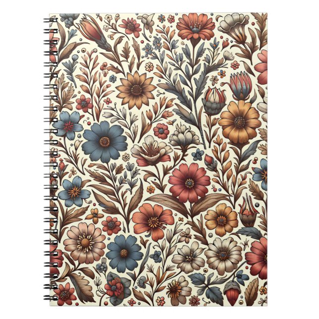 Carnet de notes Fleurs de prairie rustique (Devant)