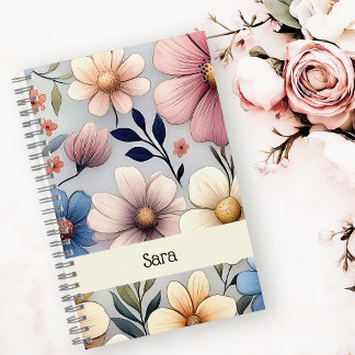 Carnet de notes floral personnalisé