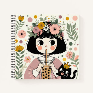 Carnet de notes “La petite fille au bubble tea“