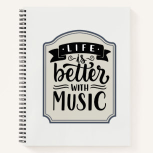 Carnet de notes minimal Badge Vintage   musique 