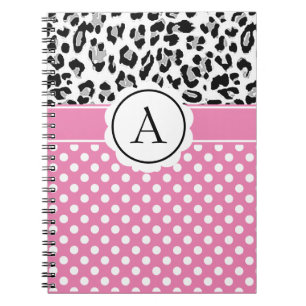 Carnet de notes monogrammé avec des points et des 