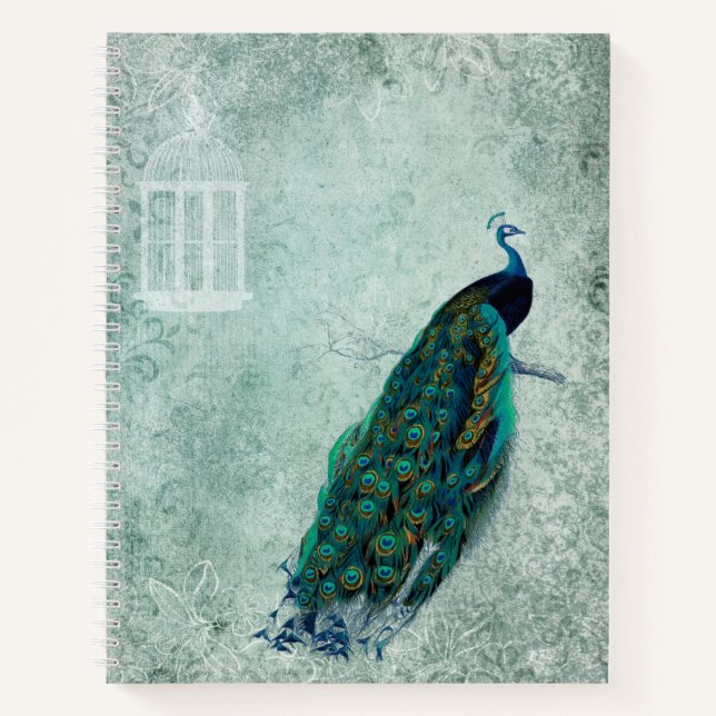 Carnet de notes Peacock vintage (Devant)