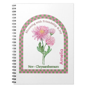 Carnet de notes personnalisé sur la fleur du mois