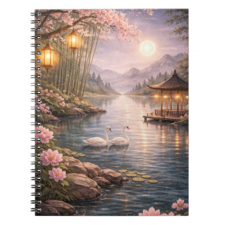 Carnet de notes photo en spirale Lac aux cygnes Ce