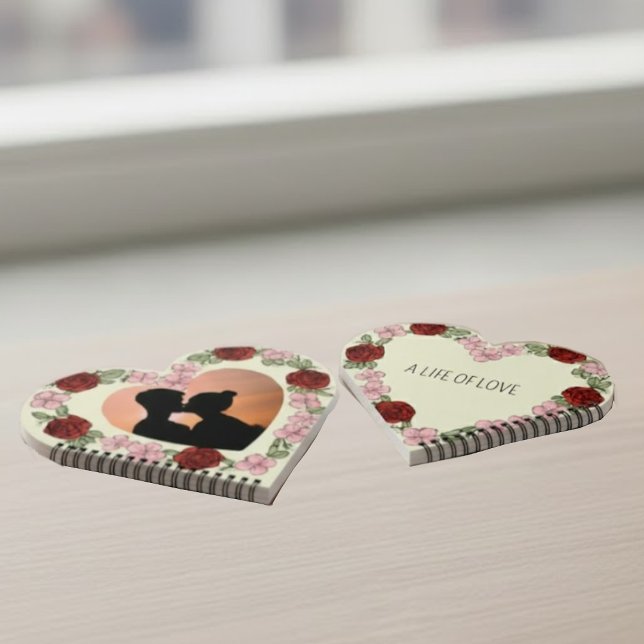 Carnet de Notes Photo Personnalisée – Cœur Floral (Créateur téléchargé)