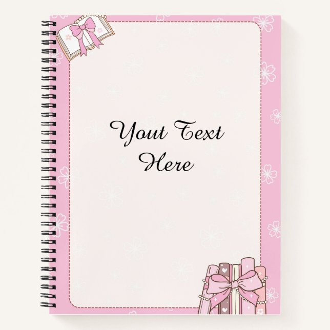 Carnet de notes rose girly élégant (Devant)