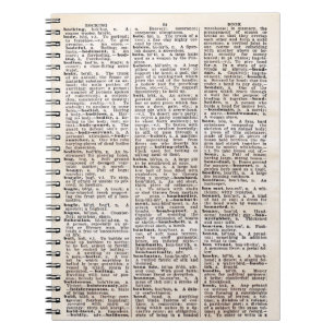 Carnet de pages du dictionnaire Vintage des amoure