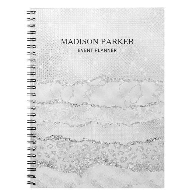 Carnet de Parties scintillant blanc (Devant)